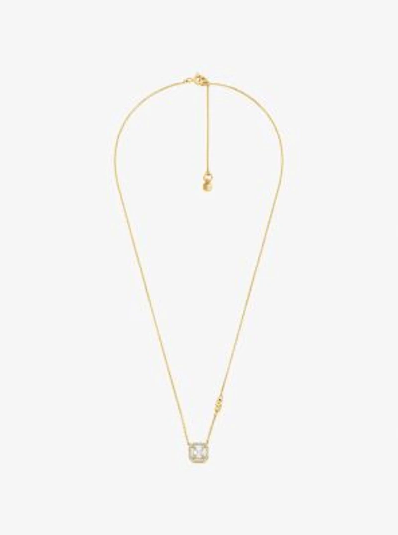 Precious Metal-Plated Sterling Silver Pavé Necklace