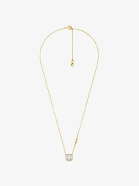 Precious Metal-Plated Sterling Silver Pavé Necklace