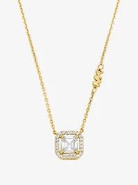 Precious Metal-Plated Sterling Silver Pavé Necklace