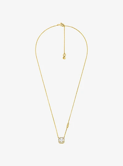 Precious Metal-Plated Sterling Silver Pavé Necklace