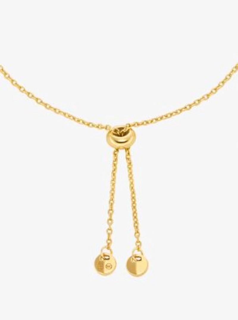 Precious Metal-Plated Sterling Silver Pavé Slider Bracelet