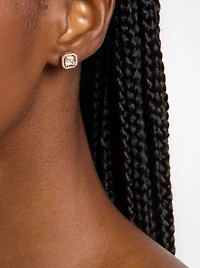 Precious Metal-Plated Sterling Silver Pavé Stud Earrings