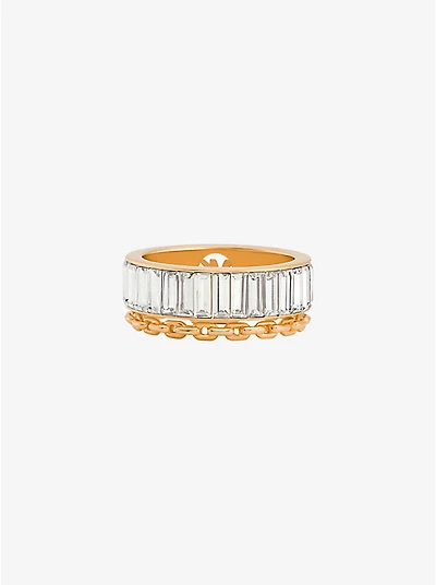 Cubic Zirconia Double Layered Ring
