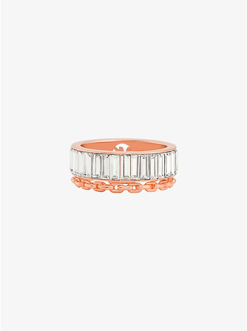 Cubic Zirconia Double Layered Ring