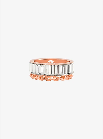Cubic Zirconia Double Layered Ring
