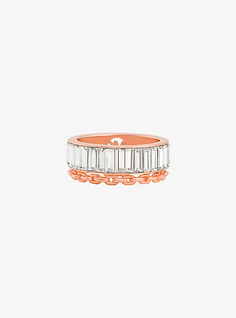 Cubic Zirconia Double Layered Ring