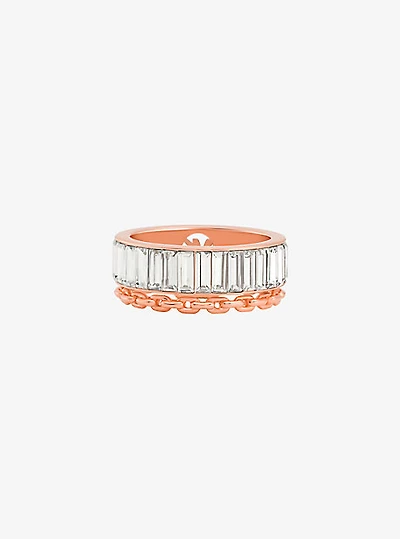 Cubic Zirconia Double Layered Ring