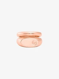 Logo Engraved Double Layered Signet Ring