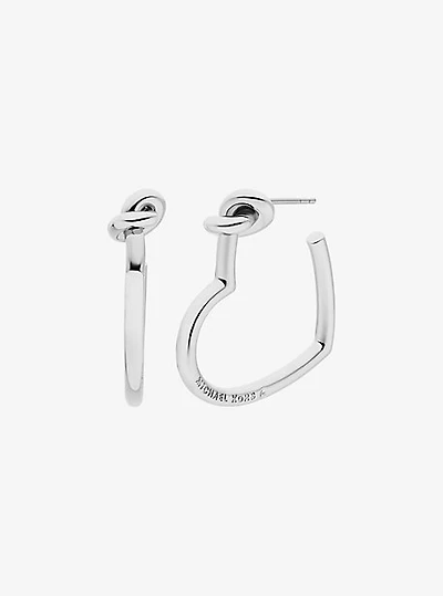 Knotted Heart Hoop Earrings