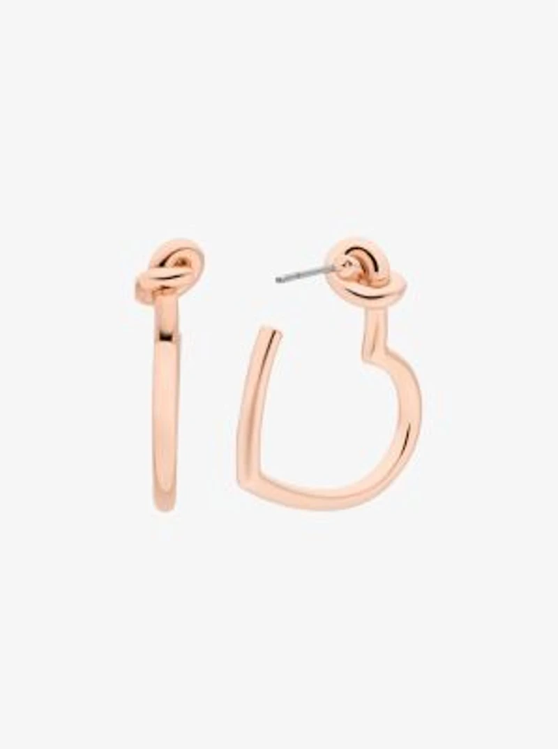 Knotted Heart Hoop Earrings