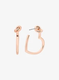 Knotted Heart Hoop Earrings
