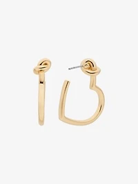Knotted Heart Hoop Earrings