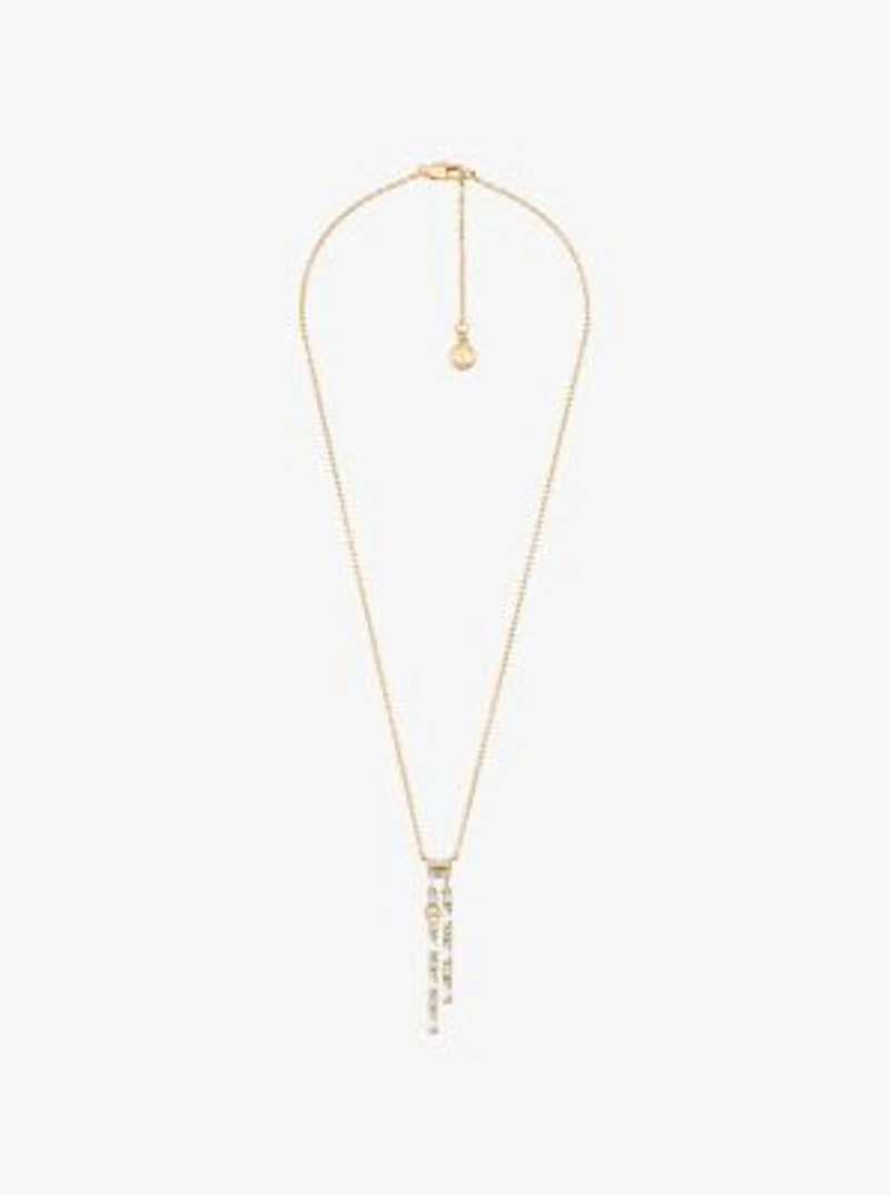 Pavé Baguette Drop Necklace