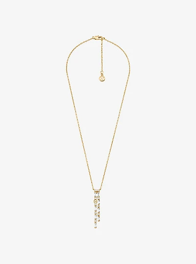 Pavé Baguette Drop Necklace