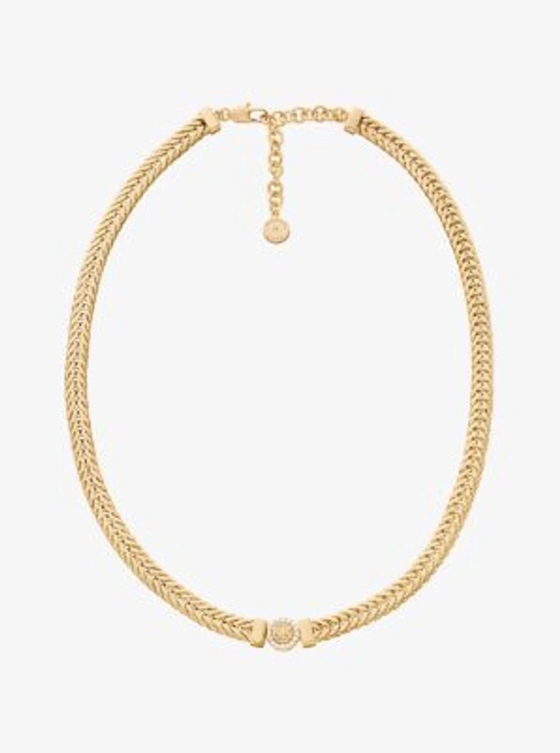 Pavé Logo Foxtail Chain Necklace