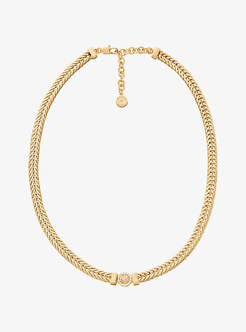 Pavé Logo Foxtail Chain Necklace
