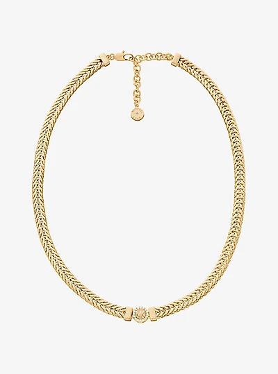 Pavé Logo Foxtail Chain Necklace