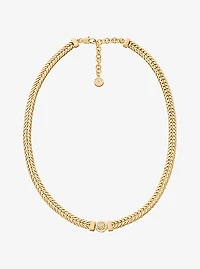 Pavé Logo Foxtail Chain Necklace