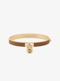 Lock Charm Leather Bangle
