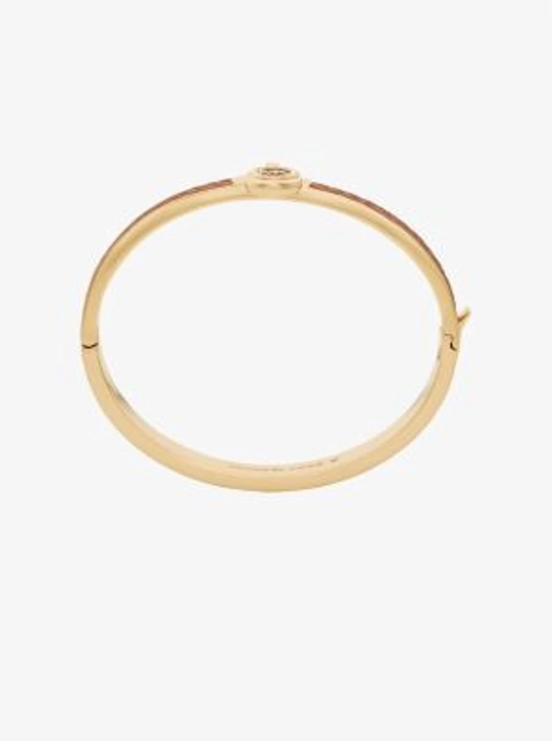 Lock Charm Leather Bangle