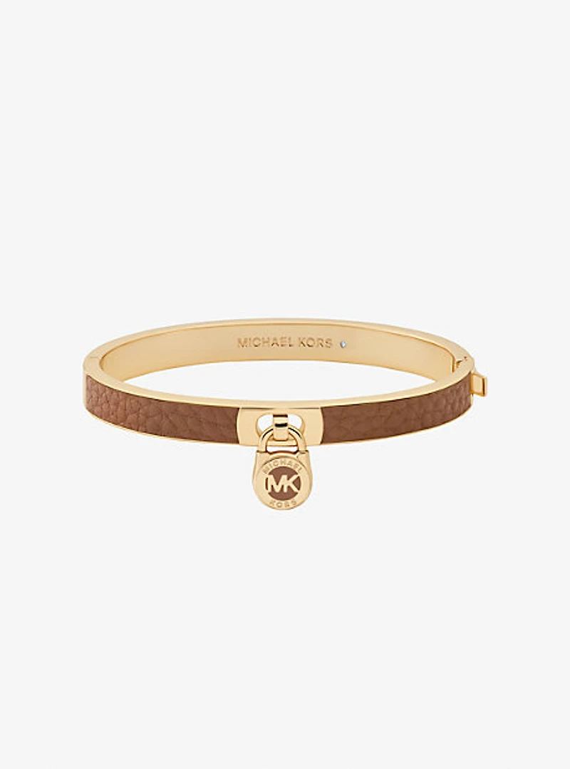 Lock Charm Leather Bangle