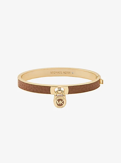 Lock Charm Leather Bangle
