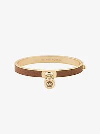 Lock Charm Leather Bangle