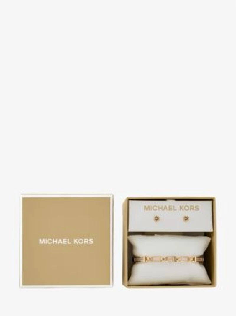 Pavé Logo Bangle and Stud Earrings Gift Set