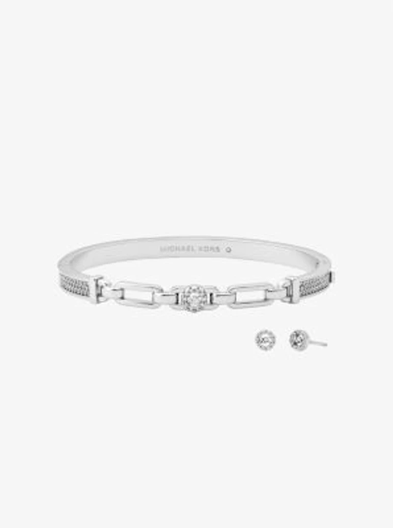 Pavé Logo Bangle and Stud Earrings Gift Set