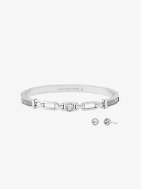 Pavé Logo Bangle and Stud Earrings Gift Set