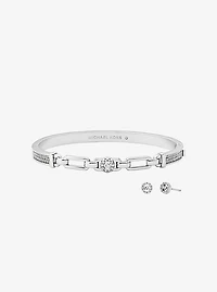 Pavé Logo Bangle and Stud Earrings Gift Set