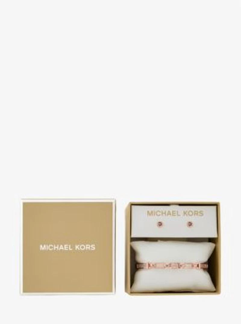 Pavé Logo Bangle and Stud Earrings Gift Set