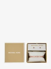 Pavé Logo Bangle and Stud Earrings Gift Set