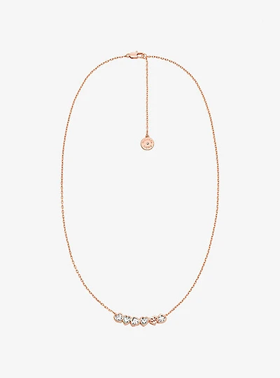 Cubic Zirconia Hearts Necklace