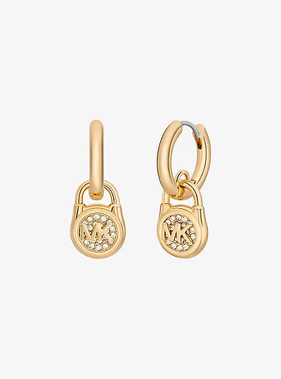 Pavé Lock Drop Earrings