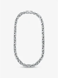 Astor Link Extra-Large Pavé Precious Metal-Plated Brass Necklace