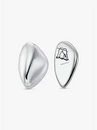 Large Precious Metal-Plated Brass Pebble Earrings