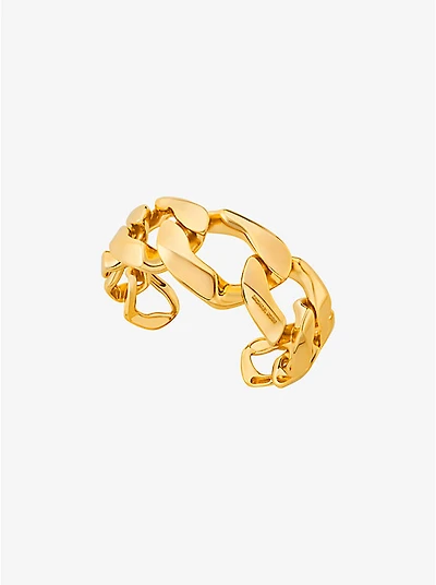 Precious-Metal Plated Brass Curb-Chain Cuff