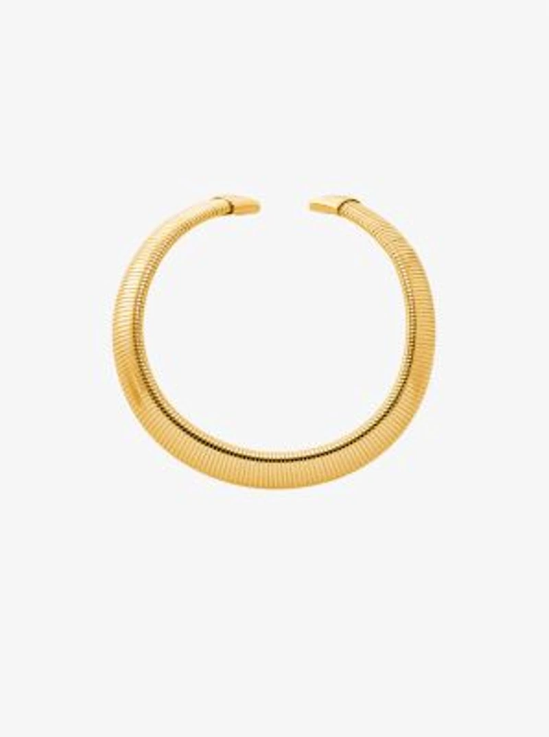 Precious Metal-Plated Brass Collar Necklace