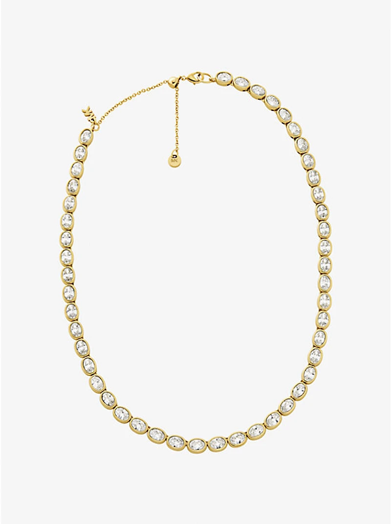 Precious Metal-Plated Cubic Zirconia Tennis Necklace
