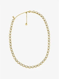 Precious Metal-Plated Cubic Zirconia Tennis Necklace