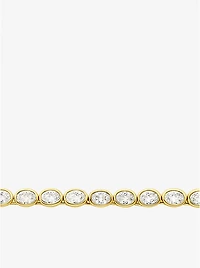 Precious Metal-Plated Cubic Zirconia Tennis Necklace