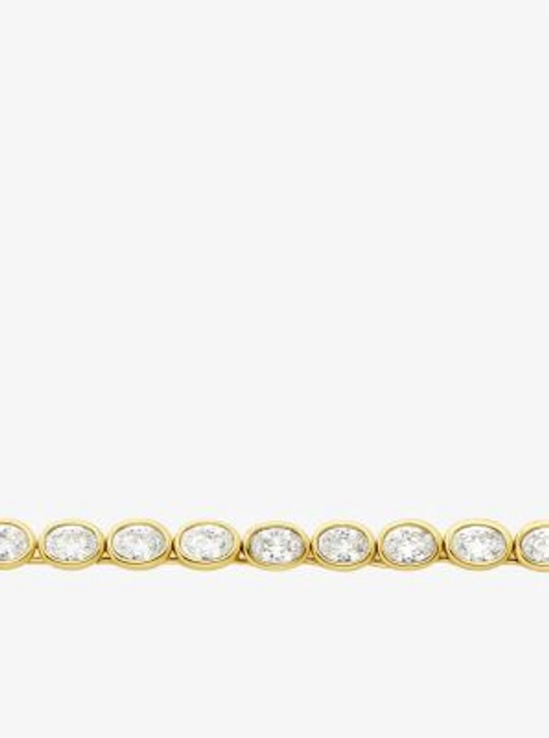 Precious Metal-Plated Cubic Zirconia Tennis Necklace