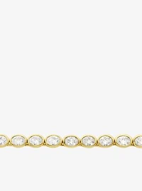 Precious Metal-Plated Cubic Zirconia Tennis Necklace