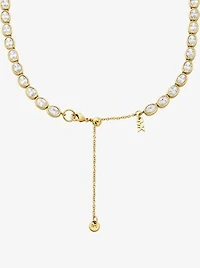 Precious Metal-Plated Cubic Zirconia Tennis Necklace