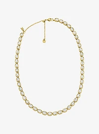 Precious Metal-Plated Cubic Zirconia Tennis Necklace