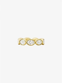 Precious Metal-Plated Cubic Zirconia Tennis Ring
