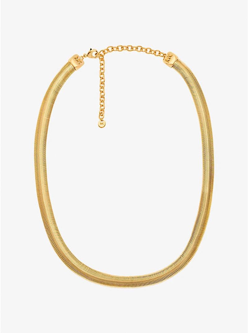 Precious Metal-Plated Brass Snake Chain Necklace