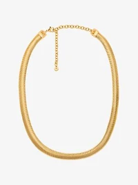 Precious Metal-Plated Brass Snake Chain Necklace