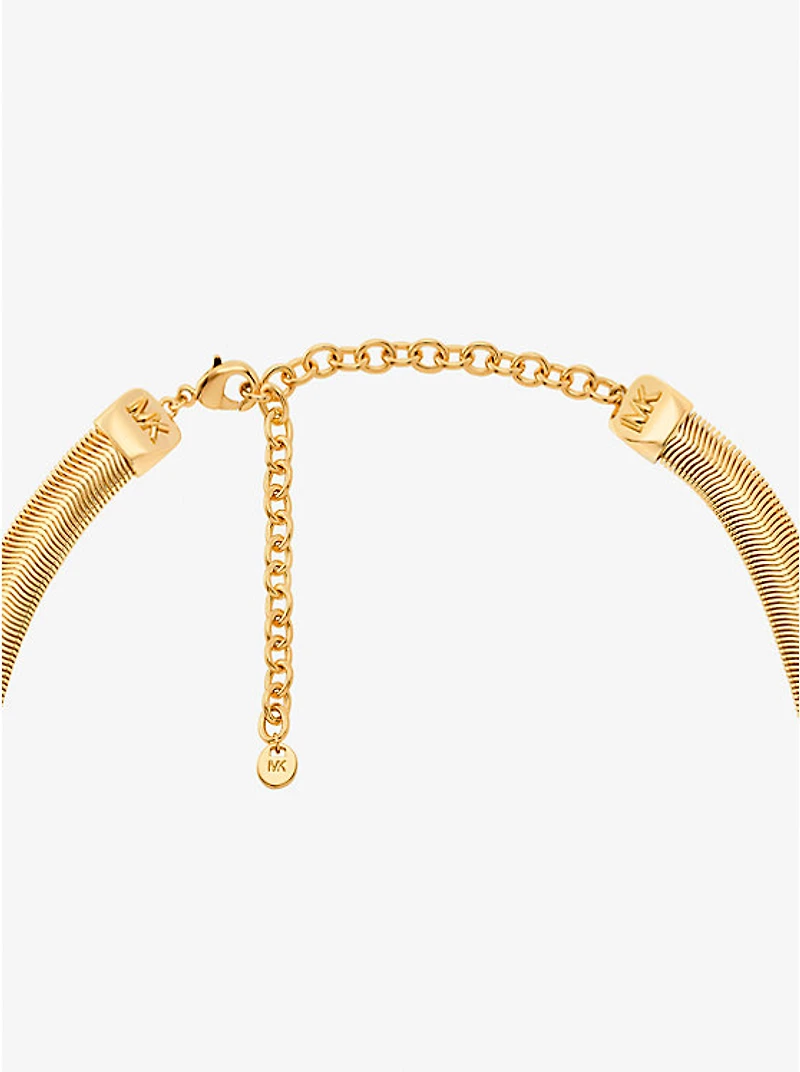 Precious Metal-Plated Brass Snake Chain Necklace